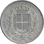 939R 5 lire 1831 Scudo sannitico 1° tipo Genova Argento