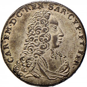 150D 2,6 soldi 1733 Scudo a cartoccio 1° tipo Torino Mistura di argento
