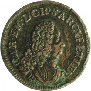 384D Cagliarese da 2 denari 1732 Croce piana 1° tipo Torino Rame