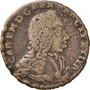 387D Cagliarese da 2 denari 1741 Croce piana 2° tipo Torino Rame