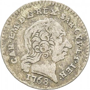 436RD Mezzo reale da 2,6 soldi 1768 Scudo rotondo Torino Mistura di argento