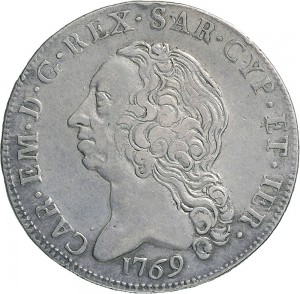 416D Scudo da 10 reali 1769 Scudo ovale a cartoccio Torino Argento