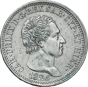 853D Lira 1826 Scudo svizzero Genova Argento