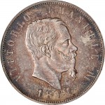 1151D 5 lire 1861 Scudo sannitico 2° tipo Torino Argento