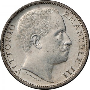 1395D 2 lire 1903 Aquila spiegata Roma Argento