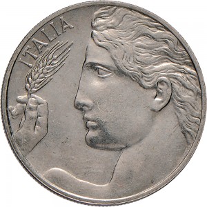 1491D 20 centesimi 1933 Libertà librata Roma Nichelio