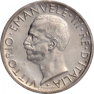 1377D 5 lire 1926 Aquila romana Roma Argento
