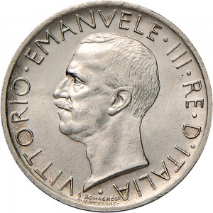 1380D 5 lire 1927 Aquila romana Roma Argento