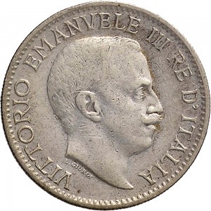 1715D Quarto di rupia 1913 Valore Roma Argento