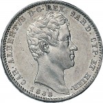 994D Lira 1838 Scudo sannitico Genova Argento