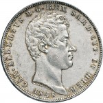 969D 5 lire 1848 Scudo sannitico 4° tipo Genova Argento