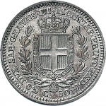 999R 50 centesimi 1833 Scudo sannitico Genova Argento