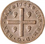 450D Cagliarese da 2 denari 1763 Nodo di Savoia Torino Rame