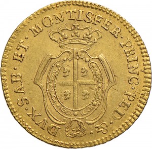 410R Doppietta da 10 reali 1769 Scudo ovale a cartoccio Torino Oro