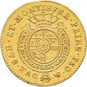 242R Mezza doppia da 2 scudi 1760 Scudo rotondo Torino Oro