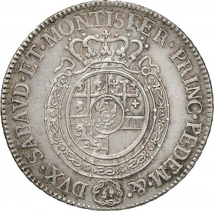 282R Mezzo scudo da 3 lire 1766 Scudo rotondo Torino Argento