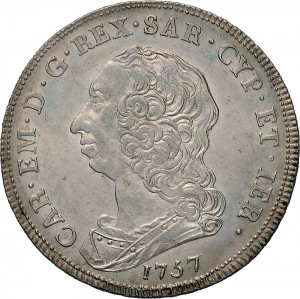 294D Quarto di scudo da 1,10 lire 1760 Scudo rotondo Torino Argento