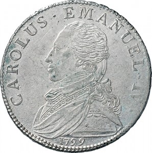 726D Mezzo scudo da 3 lire 1799 Scudo rotondo Torino Argento