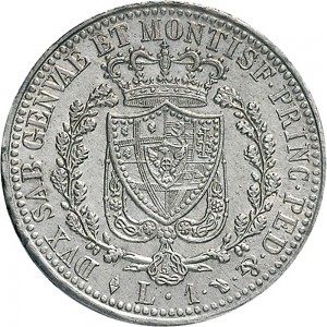 852R Lira 1825 Scudo svizzero Torino Argento