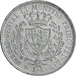 827R 5 lire 1827 Scudo svizzero Genova Argento
