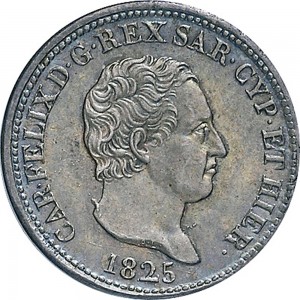 865D 50 centesimi 1825 Scudo svizzero Torino Argento