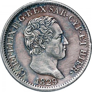 872D 50 centesimi 1829 Scudo svizzero Genova Argento