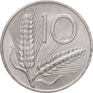 2156R 10 lire 1954 Spighe Roma Italma