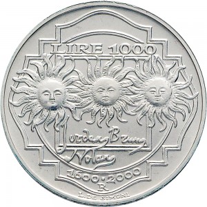 2550R 1.000 lire 2000 Giordano Bruno Roma Argento