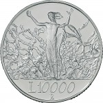 2544R 10.000 lire 2000 Anno Duemila (La Fede) 3° tipo Roma Argento