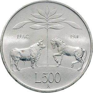 2398R 500 lire 1981 Publio Virgilio Marone Roma Argento