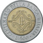 1892R 500 lire 1993 Monogramma Banca d