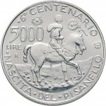 2404R 5.000 lire 1995 Pisanello Roma Argento