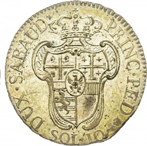 571-001R Mezza lira da 10 soldi 1794 Scudo a cartoccio Torino Mistura di argento