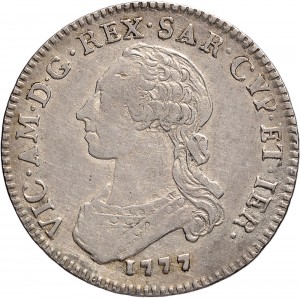 549D Quarto di scudo da 1,10 lire 1777 Scudo rotondo Torino Argento