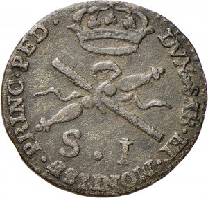 707R Soldo da 12 denari 1786 Scettro e bastone Torino Mistura di argento