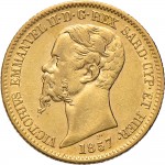 1025D 20 lire 1857 Scudo sannitico Torino Oro