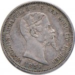 1083D 50 centesimi 1850 Scudo sannitico Genova Argento