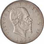 1165D 5 lire 1872 Scudo sannitico 2° tipo Roma Argento
