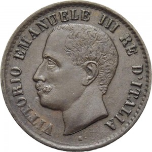 2558D 1 centesimo 1905 Valore entro semicorona di alloro e quercia Roma Rame