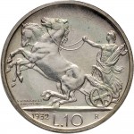 1371R 10 lire 1932 Italia su biga Roma Argento