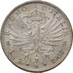1399R 2 lire 1907 Aquila spiegata Roma Argento
