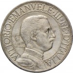 1400D 2 lire 1908 Italia su quadriga veloce 1° tipo Roma Argento