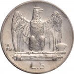 1377R 5 lire 1926 Aquila romana Roma Argento
