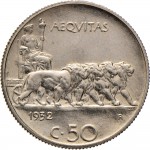 1467R 50 centesimi 1932 Giustizia su quadriga di leoni Roma Nichelio