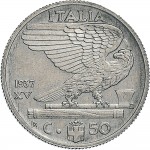 1632R 50 centesimi 1937 XV Aquila romana 1° tipo Roma Nichelio