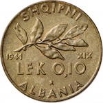 1753R 0,10 lek 1941 XIX Ramo di alloro Roma Bronzital