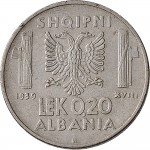 1748R 0,20 lek 1939 XVIII Aquila bicipite Roma Acmonital